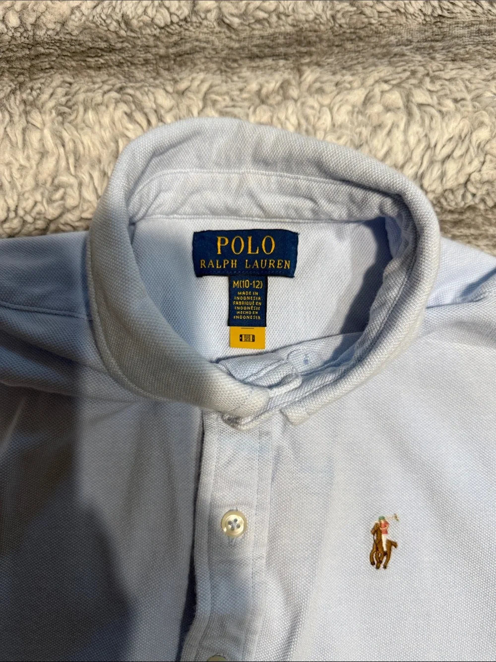 Ralph Lauren Light Blue Short-Sleeve Button-Down Oxford Shirt - Kids